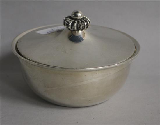 A 20th century Danish sterling silver bowl and cover by Just Andersen, 6.5 oz.